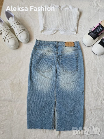 Дамска дънкова атрактивна пола, снимка 8 - Поли - 38639605