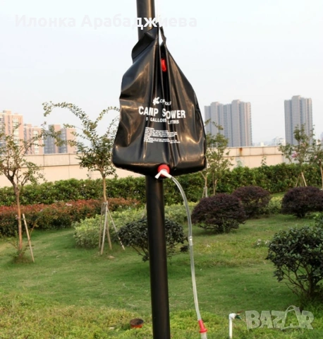 Душ за къмпинг със соларно загряване / Материали: PVC/ Обем: 20 литра/ Дължина на тръбата: 80 см., снимка 5 - Други стоки за дома - 53695580