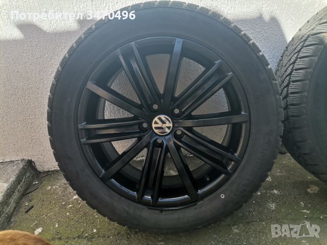 Джанти ОРИГИНАЛНИ за VW със зимни гуми 235/50/18 LASSA зимни, снимка 9 - Гуми и джанти - 45115264