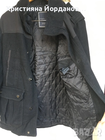 Мъжко зимно яке 60% вълна, М, снимка 2 - Якета - 52998983