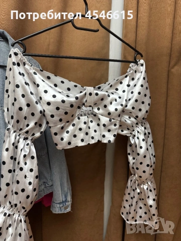 Бял топ с точки, снимка 2 - Корсети, бюстиета, топове - 54230230