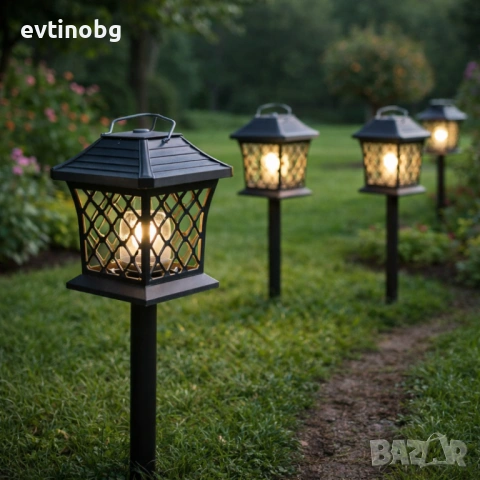 Многофункционална градинска соларна лампа XF-1012А - осветление и защита от насекоми