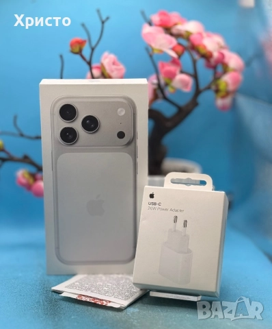 НОВ!!! Apple iPhone 17 Pro, 512GB, 5G, Silver + подарък оригинален адаптер Apple