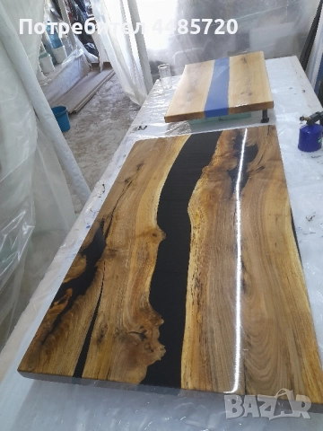 маси и плотове от масив с епоксидна смола, снимка 4 - Маси - 51596692