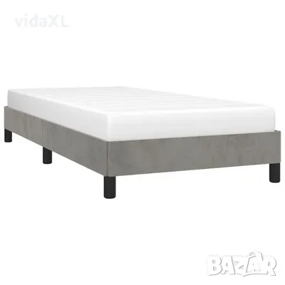 vidaXL Рамка за легло без матрак, светлосива, 80x200 см, кадифе(SKU:346940), снимка 3 - Спални и легла - 48108571