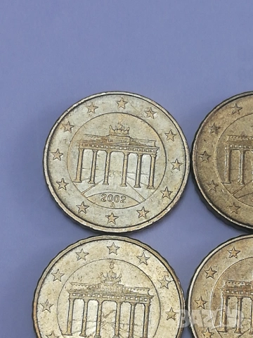 лот 10 цента Германия-2002 г. с букви A;D;G;J, снимка 2 - Нумизматика и бонистика - 53237898