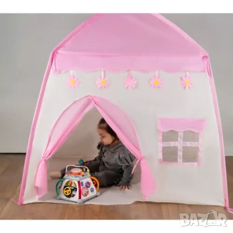 Детска къщичка за игра палатка с включени светещи текстилни топки гирлянд, снимка 4 - Играчки за стая - 45695970