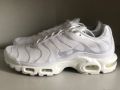 Original Nike Air Max Plus Tuned 1 TN White Leather Trainers Shoes AJ2029 100, снимка 1