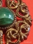 СТАРИННА БРОШКА АРТ ДЕКО СТИЛ СКЪПОЦЕННА с ЗЕЛЕН АХАТ 52224, снимка 4