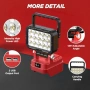Нова LED гаражна работна лампа за Milwaukee M18 18V с 2 USB без батерия, снимка 4