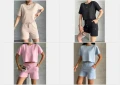 Дамски Летен Комплект Тениска И Къси Панталонки👚🩳Дамски Къс Екип - 4 Цвята Код BS-46, снимка 1