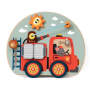 Интерактивна дървена детска играчка - Пожарникарска кола (004)