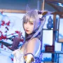 Аниме косплей лилава перука с две опашки Genshin Impact Keqing Cosplay, снимка 2