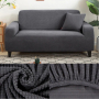 Еластичен калъф за диван "Комфорт", тъмно сиво, снимка 6