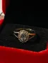 Изтънчен златен пръстен с gemstone и 4 диаманта – 9 карата, 1.88 г, размер 58, снимка 3