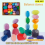 Детска дървена игра с цветни камъчета за баланс и декорация - КОД 3607, снимка 8