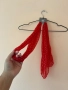 Нов червен шал с етикета със сребърни чертички като десен ❤️, снимка 2