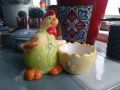 керамична кокошка с кошничка от Италия, снимка 2
