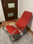 Нов метален  люлеещ стол /естествена кожа , снимка 1