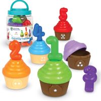 Комплект образователни играчки за малки деца 18+ месеца, 5 цветни кексчета, снимка 1 - Образователни игри - 45373306