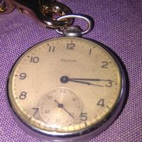 Молния джобен часовник 15 рубина 1954г СССР Челябинск кутия седеф верижка перфектна работи точно, снимка 11 - Мъжки - 45560545