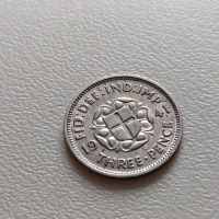 3 пенса 1941 Великобритания - Сребро, снимка 1 - Нумизматика и бонистика - 45477204