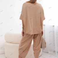 Дамски памучен комплект блуза + панталон, 3цвята , снимка 4 - Комплекти - 45670203