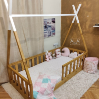 Детско легло ТИПИ | НОВ модел Монтесори: ТИПИ++ | Легло къщичка | легло от дърво, снимка 1 - Мебели за детската стая - 45037097