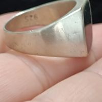 мъжки сребърен пръстен с емайл , снимка 7 - Пръстени - 45463642