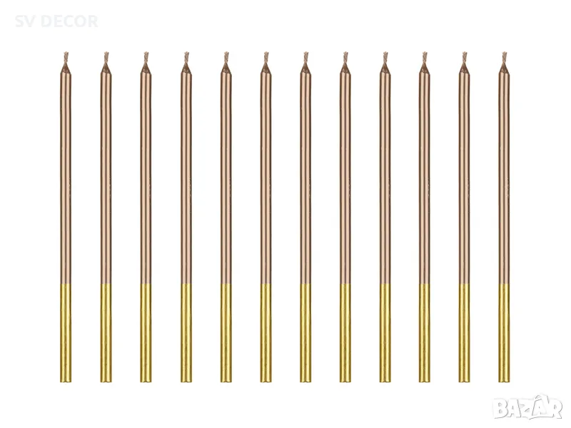Златни свещи за рожден ден (12бр./оп), снимка 1