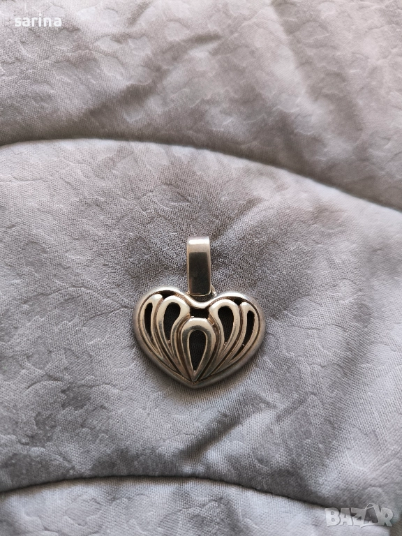 Сребърен медальон сърце, снимка 1