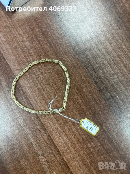 Кралска златна гривна 14к 6.55гр 14к 21см, снимка 1