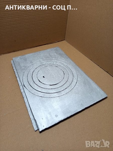 Стара Чугунена Плоча За Стара Печка Барбекю Барбекюта. , снимка 1