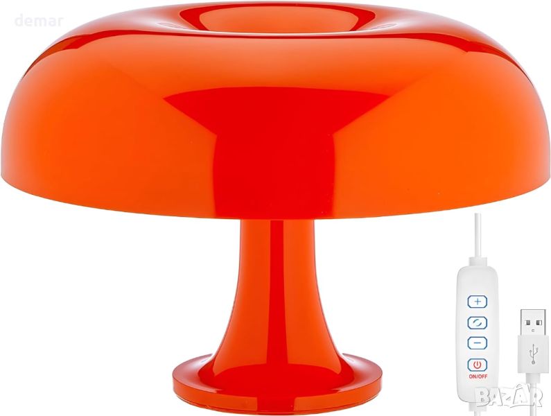 KUXEEY Настолна лампа-гъба с USB LED светлина, 3 цветови температури и димиране, снимка 1