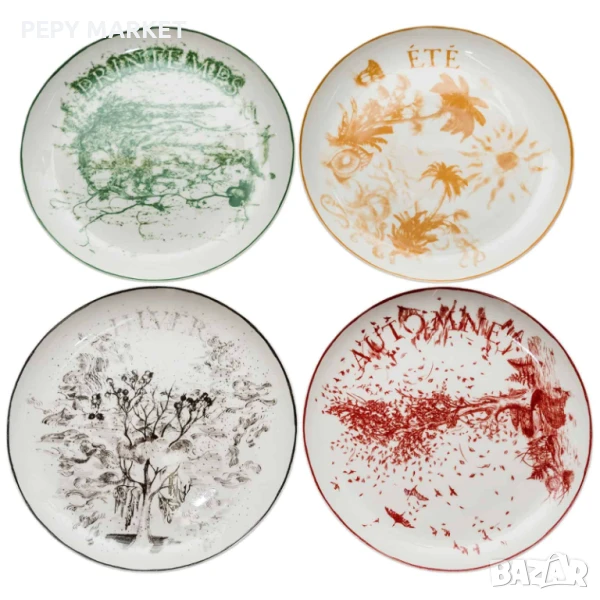 Порцеланов комплект от 4 части Луксозен порцеланов комплект от 4 чинии в подаръчна кутия. Изящен и с, снимка 1