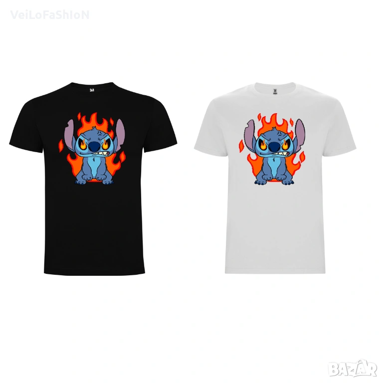Нова детска тениска със Стич (Stitch) - Angry Stitch в черен или бял цвят, снимка 1
