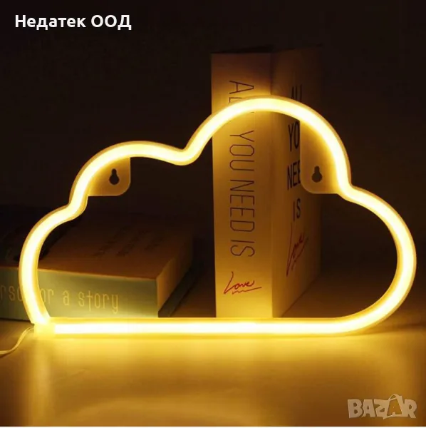 LED неоново осветление с USB, Oблак, 29.5x18.3x1.5cm, снимка 1