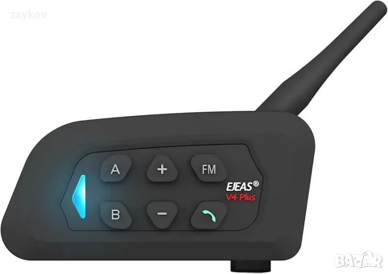 EJEAS V4Plus Bluetooth за мотоциклет, 4-посочна комуникационна система1500m Водоустойчива слушалка, снимка 1