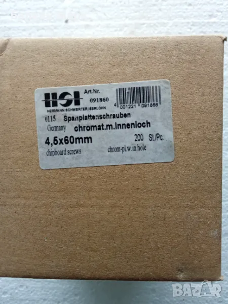 🔩 Винт,винтове за дърво,ПДЧ,OSB – 4.5 x 60 мм, кръстат, хроматиран – 200 бр./оп., снимка 1