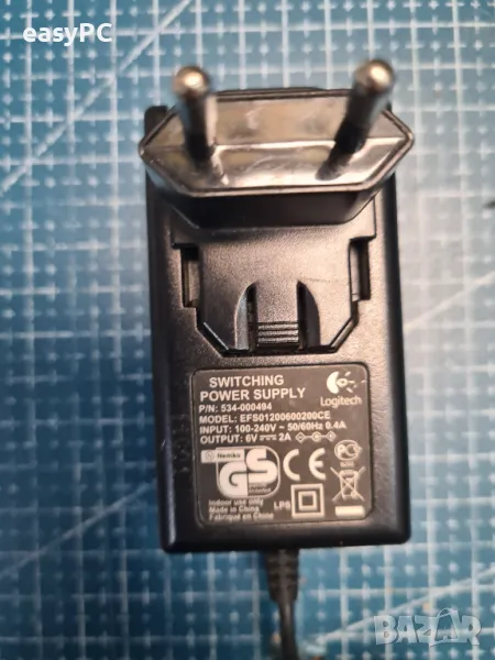 Оригинален захранващ адаптер Logitech 534-000494 6V 2A, снимка 1