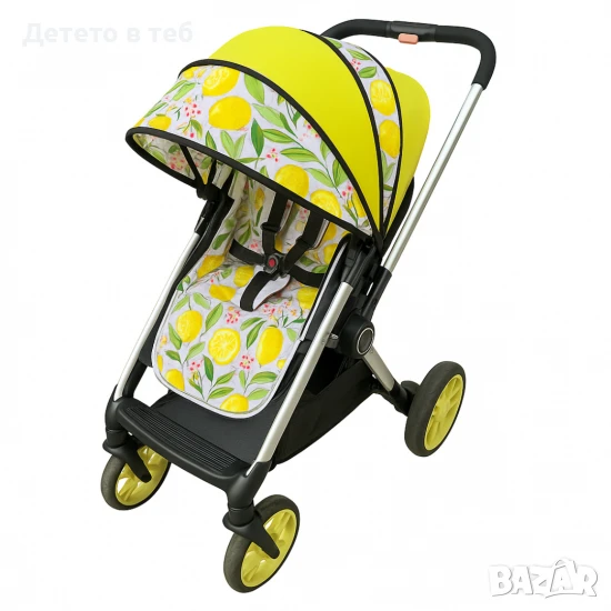 Сенник за количка универсален , сфера лимони с жълто, снимка 1
