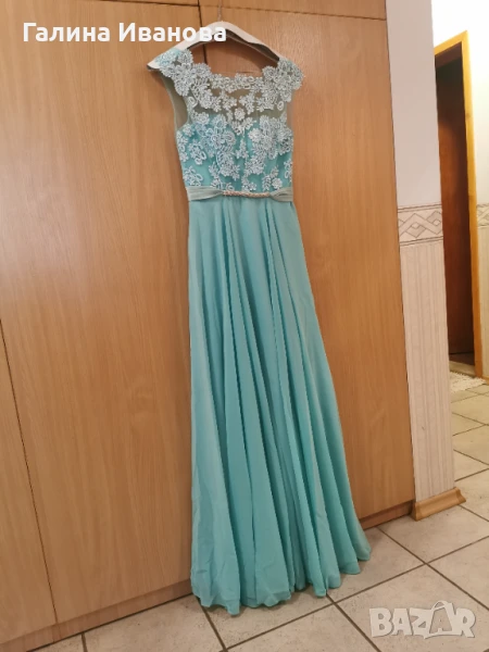 Официална рокля за бал, сватба, тържество, цвят МЕНТА, снимка 1