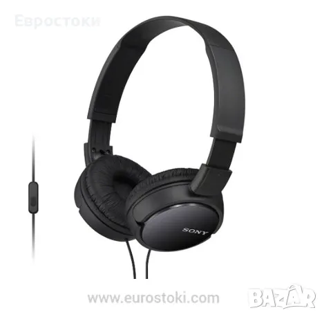 Слушалки SONY MDR-ZX110AP, кабелни слушалки с микрофон, цвят: черно, снимка 1