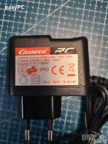 Оригинален захранващ адаптер Carrera RC Power Charger EU Plug 8.4V - 500 mA STAD-CAMAY-002C-500A, снимка 1