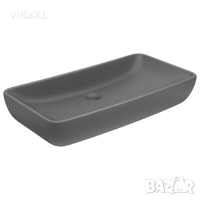 vidaXL Луксозна правоъгълна мивка матово тъмносива 71x38 см керамика*SKU:146961, снимка 1