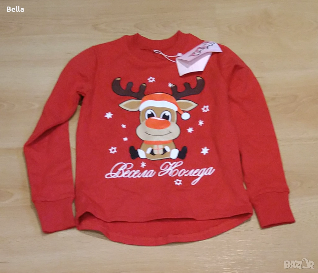 Коледен пуловер р.110 см., снимка 1