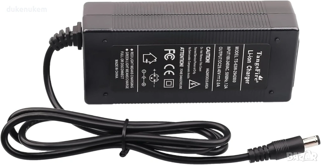 Зарядно устройство 29.4V 2A за литиева батерия – електрически скутери и скейтбор, снимка 1