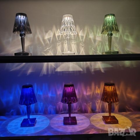 Конусовидна декоративна настолна лампа с usb кабел и дистанционно - тип кристална лампа. Представете, снимка 16 - Настолни лампи - 45786385