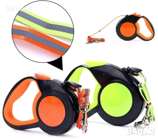 Автоматичен повод за куче 6 метра, до 50 кг., светлоотразителен, снимка 6 - За кучета - 52287471