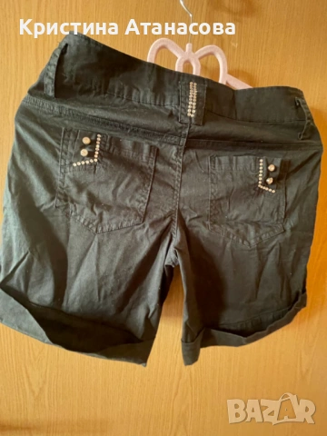 Къси гащи – черни с камъчета и капси, снимка 7 - Къси панталони и бермуди - 53728294